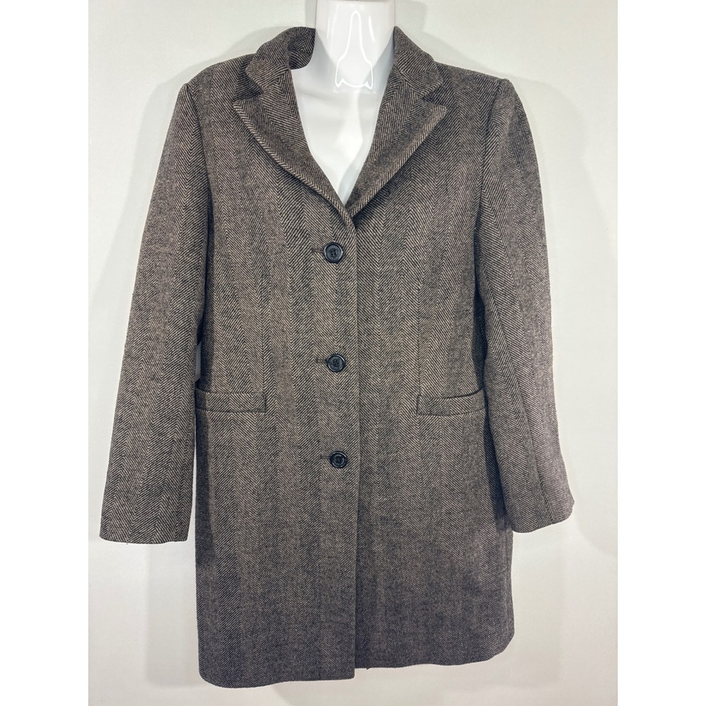 Lauren Ralph Lauren Herringbone Wool‎ Blend Coat Women's Size 6 Preppy Cozy